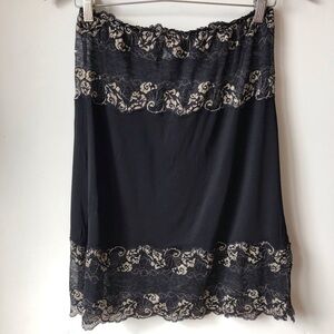 Vintage slip skirt sheer with lace detail  festival Y2K lingerie Madonna